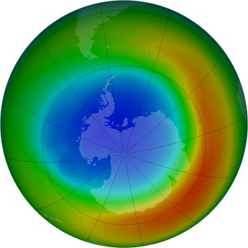Antarctic ozone map for 1988-09